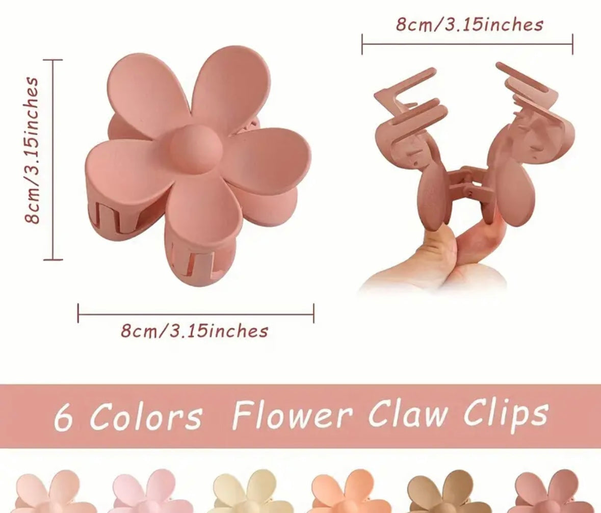 Flower hair claw 3 inch 6002