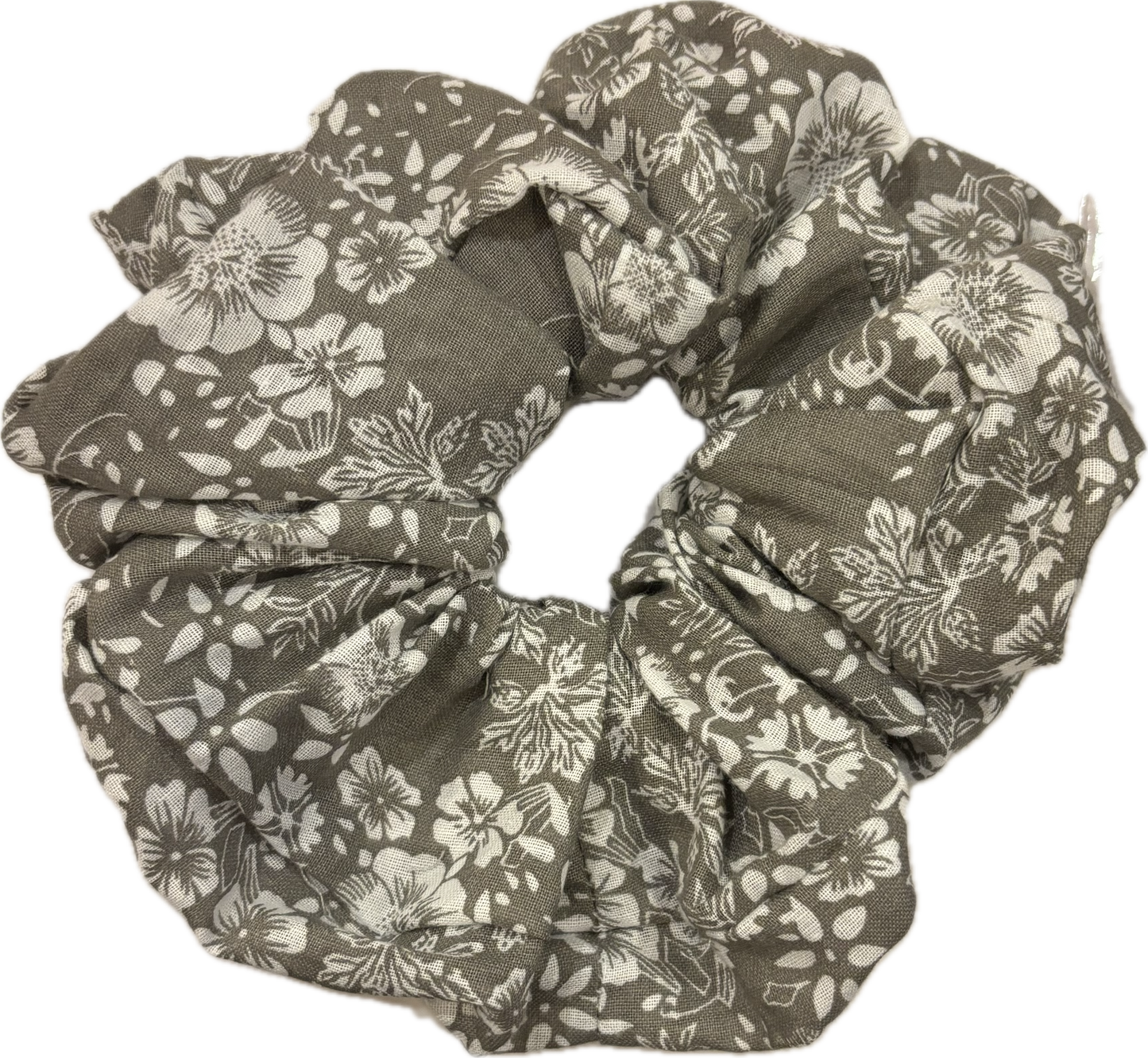 Gray patterned scrunchie 1001